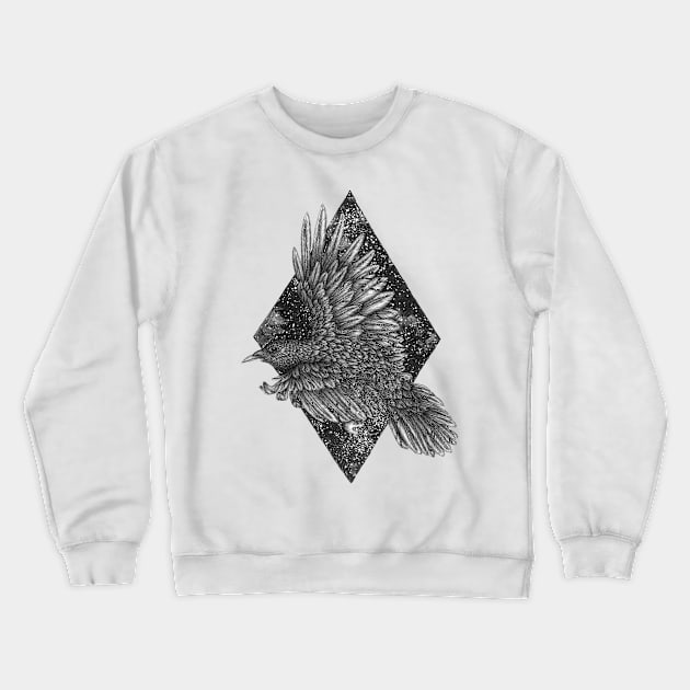 Cosmic Raven Crewneck Sweatshirt by ECMazur